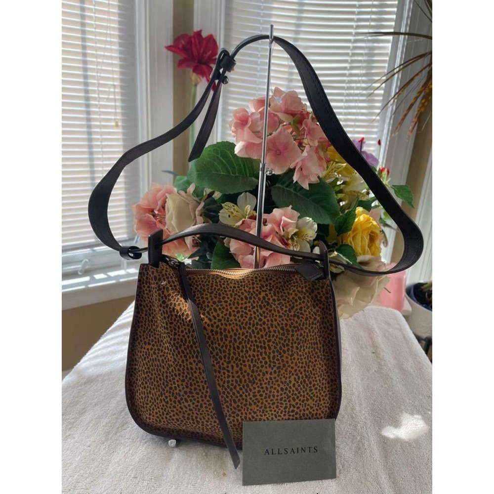 Allsaints Hobo Echo Mini Suede Brown Leather Shoulder… Gem